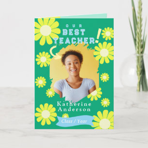 Daisy Bästa Läraren Foto Grön Kort