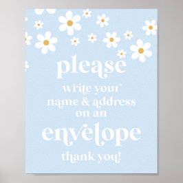 Daisy Bebis Babyshower Skriv ditt namn adress Skyl Poster