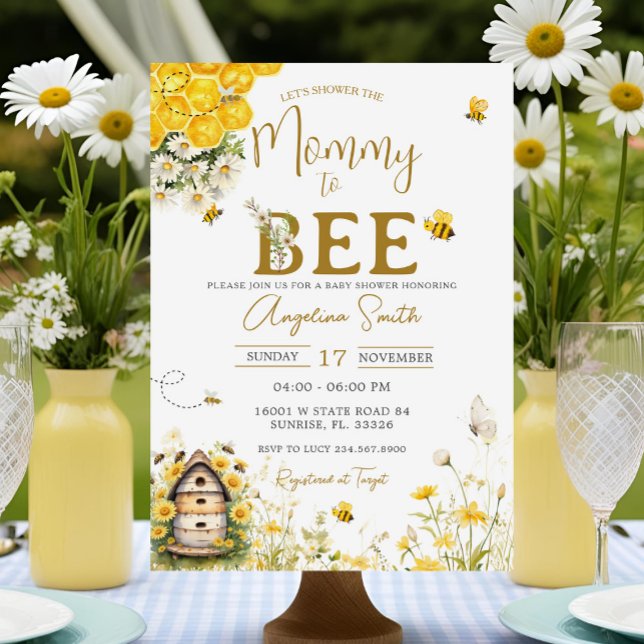 Daisy Bee Baby Shower Mamma to Bee Baby Shower Inbjudningar (Skapare uppladdad)