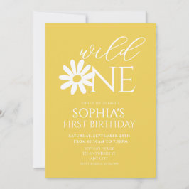 Daisy Birthday Party Bohmian Wild One 1st Birthday Inbjudningar