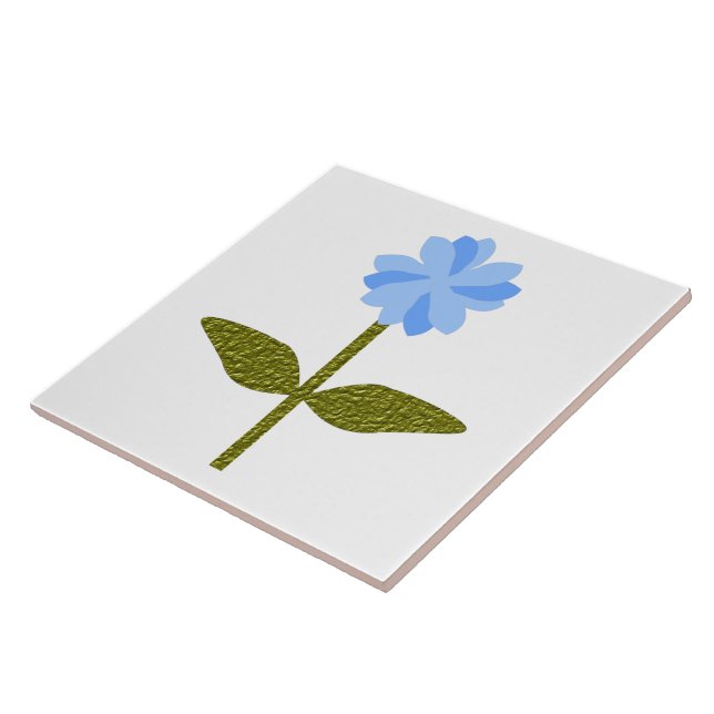 Daisy Blå platta för blommande Söt Kakelplatta (Sidan)
