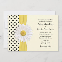 Daisy Black and Ivory Polka Dot Wedding bjudande Inbjudningar