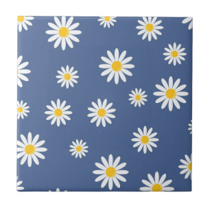 Daisy - blått ljus kakelplatta