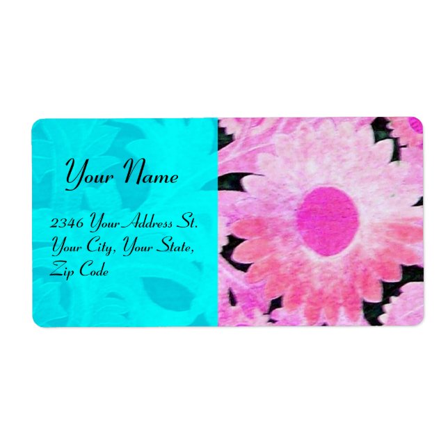 DAISY, blåturkas rosa svart Fraktsedel (Framsidan)