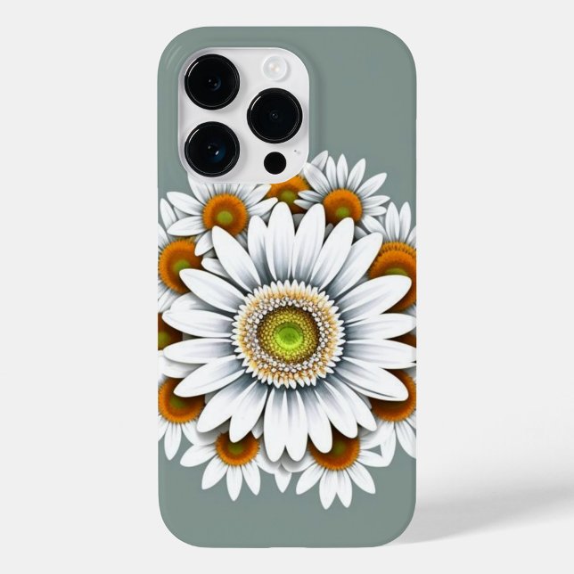 Daisy blomma (A digital rendering of a phone case featuring a floral design. )