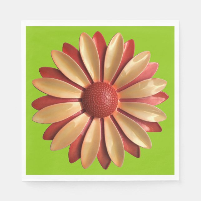 Daisy Blomma - Blommig vår sommar trädgård bröllop Pappersservett (Framsidan)