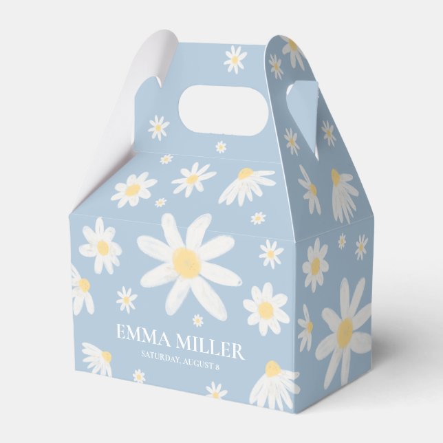 Daisy Blomma Dammig Blå  Presentaskar (Framsidan Sidan)
