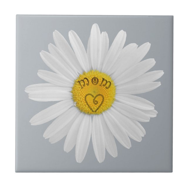 Daisy blomma för Mamma Art-anpassning av bakgrund Kakelplatta (Framsidan)
