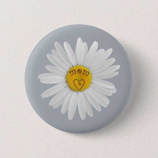Daisy blomma för Mamma Art-anpassning av bakgrund Knapp (Framsida)