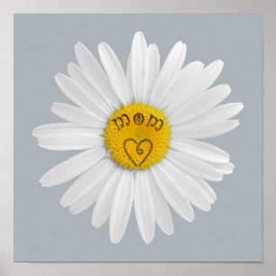 Daisy blomma för Mamma Art-anpassning av bakgrund Poster