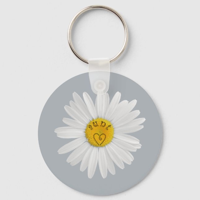 Daisy blomma för Moster Art-anpassning av bakgrund Nyckelring (Framsida)