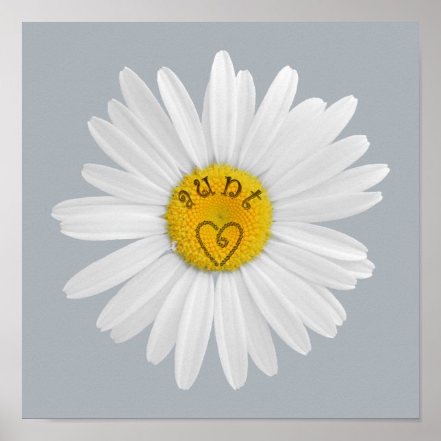 Daisy blomma för Moster Art-anpassning av bakgrund Poster (Framsidan)