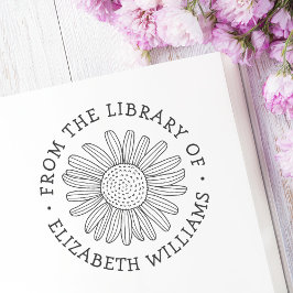 Daisy blomma från bok bibliotek självfärgande stämpel