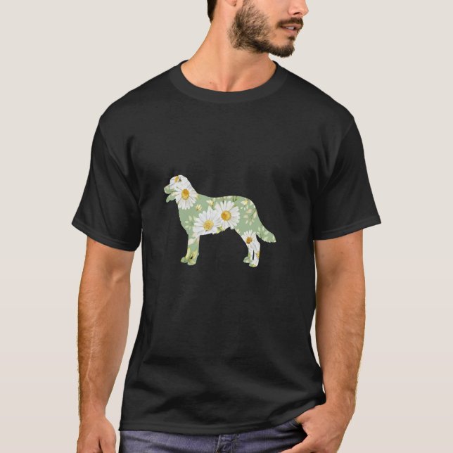 Daisy blomma Labrador hund mamma, lab hund blommig T Shirt (Framsida)