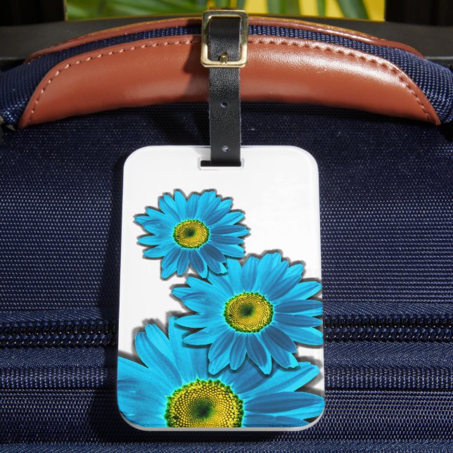 Daisy blomma med blå Petals Bagagebricka (Framsida Insitu 2)