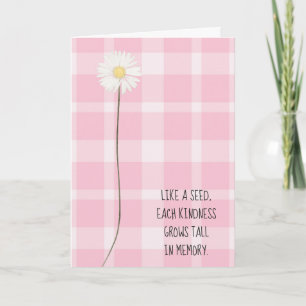 daisy blomma på rosa betald för tack kort