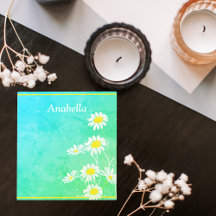 Daisy blomma ram på grönt- och gultens bakgrund