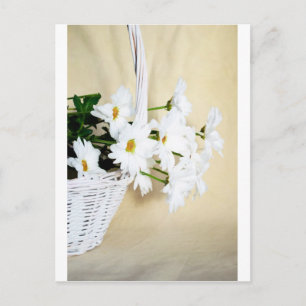 Daisy Blommar Flowers och Wicker Basket Vykort