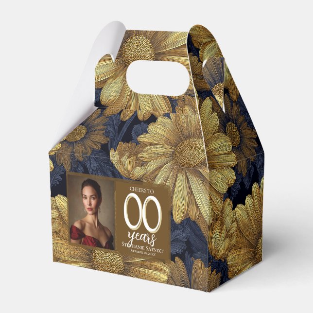 Daisy Blommig 70-årsdag Anpassad Presentaskar (Framsidan Sidan)