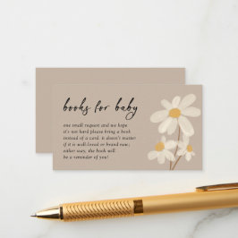 Daisy Blommig Brun Bebis Shower Böcker för Bebis Tilläggskort