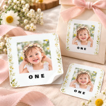 Daisy Blommig Foto 1-årsdag Förmån Klistermärken