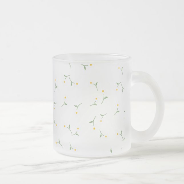 Daisy Blommig glas Mugg | Handritad Blomdesign (Höger)