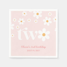 Daisy blommigt 2:a födelsedag pappersservett