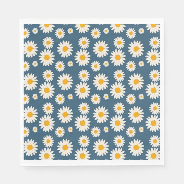 Daisy Blommigt Bohemian Botanical Mönster Pappersservett (Framsidan)