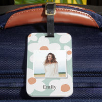 Daisy blommigt boho retro orange blue-foto