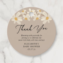Daisy Blommigt Brown Baby Shower Tack