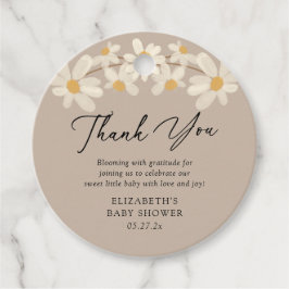 Daisy Blommigt Brown Baby Shower Tack Gåvor Etiketter