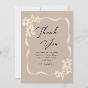 Daisy Blommigt Brown Baby Shower Tack Kort