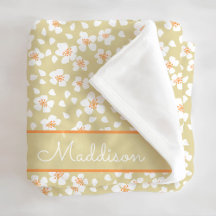 Daisy Blommigt Girls Eget namn Fleece Blanket