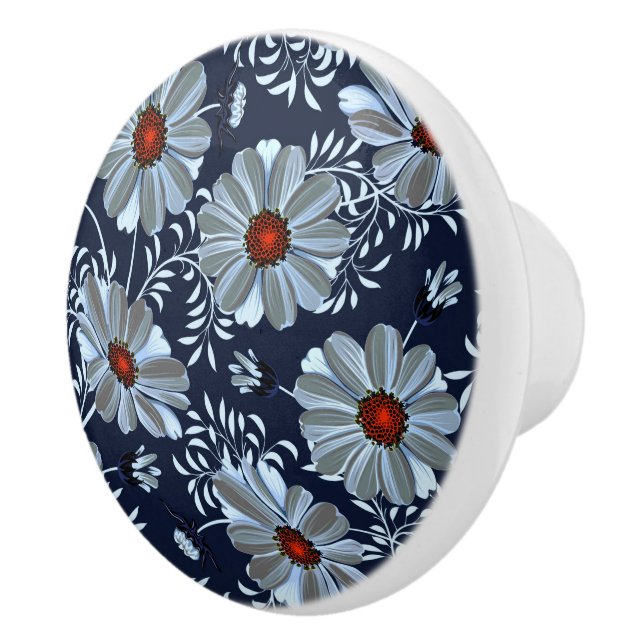 Daisy Blommigt keramisk knopp (Höger)