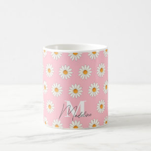 Daisy Blommigt Mugg - Cute Aesthetic Coffee Kopp