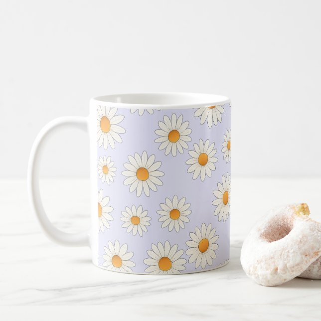 Daisy Blommigt Mugg - schaktfull blomkaffe i Mönst (Med munk)