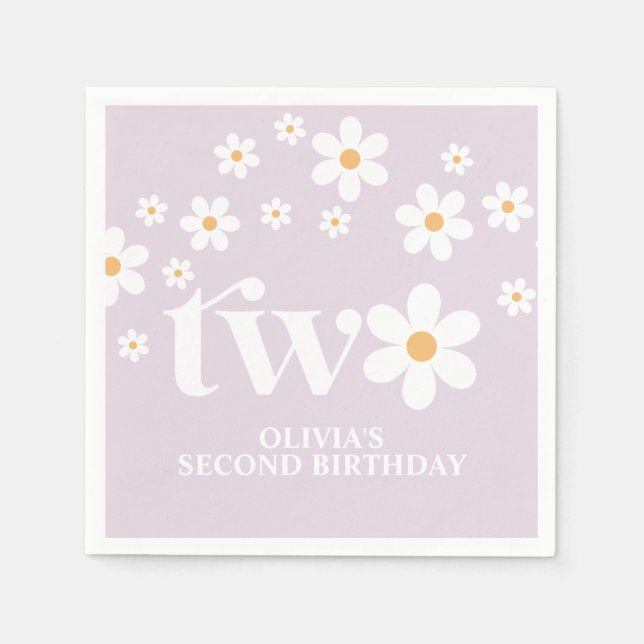 Daisy blommigt napkins 2 år pappersservett (Framsidan)