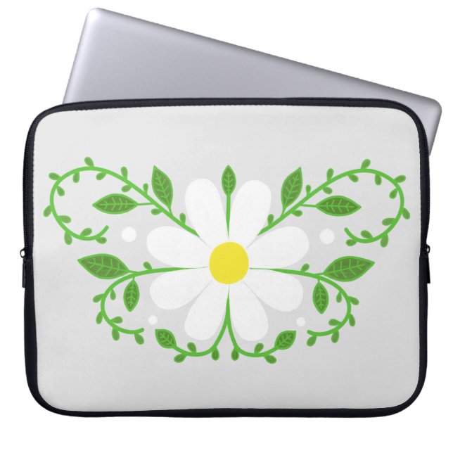 Daisy blommönster laptop sleeve (Framsidan)