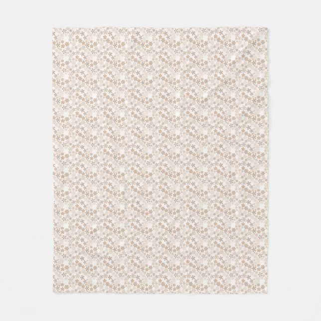Daisy Blommor Beige Blommig Estetik Ditsy Tan Fleecefilt (Framsidan)