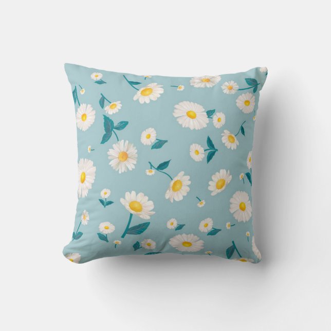 Daisy Blommor Dekorativ kudde (Framsida)