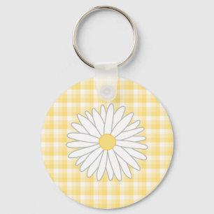 Daisy Blommor i Gult och Vit. Nyckelring