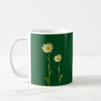 Daisy blommor med grönt - sommar kaffemugg