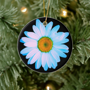 Daisy Blommor med vita Petaler Julgransprydnad Keramik