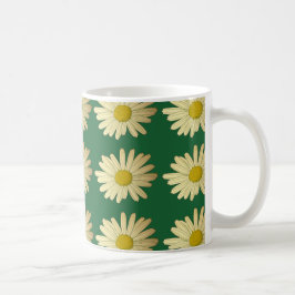 Daisy blommor på en grönt gräsmatta kaffemugg