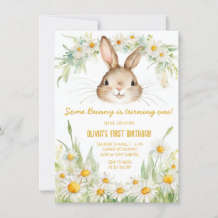Daisy Blomsterträdgård Bunny Rabbit Birthday Inbjudningar