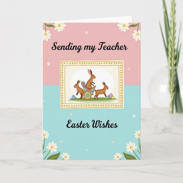 Daisy Blooms Easter Wishes Card Kort (Framsida)