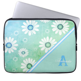 Daisy Blooms: Minimalistiskt Blommönster Laptop Fodral
