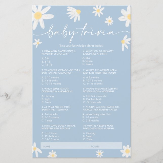 Daisy Blue Baby Trivia, babykläder (Framsida)