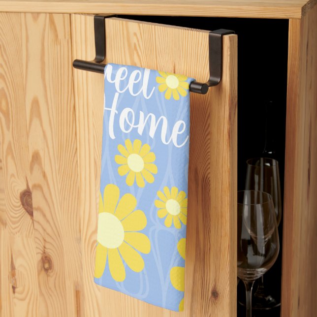 Daisy Blue Gult Sweet Home Kökshandduk (Thirds Fold)