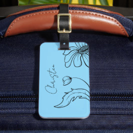 Daisy blue Luggage Tag Bagagebricka